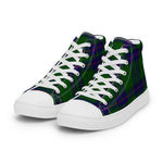 Tartan Men High Top Shoes Clan Lockhart Modern Plaid Converse High Tops Sneakers, Converse Christmas Sneakers Plaid High Top Shoes For Men