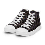 Tartan Men High Top Shoes Clan Navy Dress Blue Plaid Converse High Tops Sneakers, Converse Christmas Sneakers Plaid High Top Shoes For Men