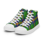 Tartan Men High Top Shoes Clan New Mexico Plaid Converse High Tops Sneakers, Converse Christmas Sneakers Plaid High Top Shoes For Men