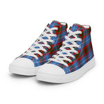 Tartan Men High Top Shoes Clan Nicolson Plaid Converse High Tops Sneakers, Converse Christmas Sneakers Plaid High Top Shoes For Men
