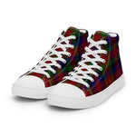 Tartan Men High Top Shoes Clan Tennant Plaid Converse High Tops Sneakers, Converse Christmas Sneakers Plaid High Top Shoes For Men