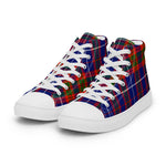Tartan Men High Top Shoes Clan Trotter Plaid Converse High Tops Sneakers, Converse Christmas Sneakers Plaid High Top Shoes For Men