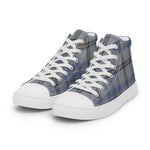 Tartan Men High Top Shoes Clan Tweedie Plaid Converse High Tops Sneakers, Converse Christmas Sneakers Plaid High Top Shoes For Men
