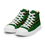 Plaid Tartan Men High Top Sneakers Clan Wallace Hunting Plaid Converse High Tops Sneakers, Converse Christmas Sneakers