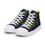 Plaid Tartan Men High Top Sneakers Clan Whitefoord Plaid Converse High Tops Sneakers, Converse Christmas Sneakers