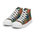Plaid Tartan Men High Top Sneakers Clan Wilson Plaid Converse High Tops Sneakers, Converse Christmas Sneakers