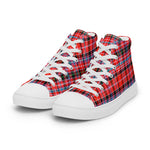 Plaid Tartan Men High Top Sneakers Clan Preston Plaid Converse High Tops Sneakers, Converse Christmas Sneakers