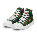 Plaid Tartan Men High Top Sneakers Clan Reid Green Plaid Converse High Tops Sneakers, Converse Christmas Sneakers
