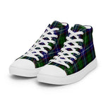 Plaid Tartan Men High Top Sneakers Clan Russell Plaid Converse High Tops Sneakers, Converse Christmas Sneakers