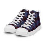 Plaid Tartan Men High Top Sneakers Clan Rutherford Hunting Plaid Converse High Tops Sneakers, Converse Christmas Sneakers
