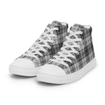 Plaid Tartan Men High Top Sneakers Clan Sandilands Grey Plaid Converse High Tops Sneakers, Converse Christmas Sneakers