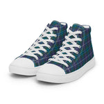 Plaid Tartan Men High Top Sneakers Clan Sandilands Modern Plaid Converse High Tops Sneakers, Converse Christmas Sneakers