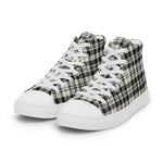 Plaid Tartan Men High Top Sneakers Clan Scott Black White Ancient Plaid Converse High Tops Sneakers, Converse Christmas Sneakers