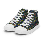 Plaid Tartan Men High Top Sneakers Clan Scott Green Modern Plaid Converse High Tops Sneakers, Converse Christmas Sneakers