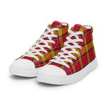 Plaid Tartan Men High Top Sneakers Clan Scrymgeour Plaid Converse High Tops Sneakers, Converse Christmas Sneakers