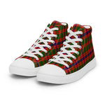 Plaid Tartan Men High Top Sneakers Clan Skene Plaid Converse High Tops Sneakers, Converse Christmas Sneakers