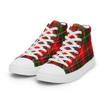 Plaid Tartan Men High Top Sneakers Clan Somerville Plaid Converse High Tops Sneakers, Converse Christmas Sneakers