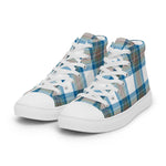 Plaid Tartan Men High Top Sneakers Clan Stewart Muted Blue Plaid Converse High Tops Sneakers, Converse Christmas Sneakers