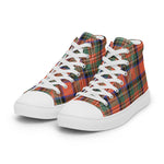 Plaid Tartan Men High Top Sneakers Clan Stewart Old Weathered Plaid Converse High Tops Sneakers, Converse Christmas Sneakers