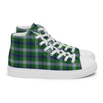 Tartan Men High Top Shoes Clan Johnston Dress Plaid Converse High Tops Sneakers, Converse Christmas Sneakers Plaid High Top Shoes For Men