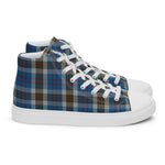Tartan Men High Top Shoes Clan Thomson Blue Plaid Converse High Tops Sneakers, Converse Christmas Sneakers Plaid High Top Shoes For Men