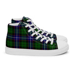 Plaid Tartan Men High Top Sneakers Clan Russell Plaid Converse High Tops Sneakers, Converse Christmas Sneakers