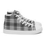 Plaid Tartan Men High Top Sneakers Clan Sandilands Grey Plaid Converse High Tops Sneakers, Converse Christmas Sneakers