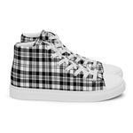 Plaid Tartan Men High Top Sneakers Clan Scott Black White Modern Plaid Converse High Tops Sneakers, Converse Christmas Sneakers