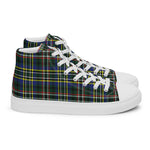 Plaid Tartan Men High Top Sneakers Clan Scott Green Modern Plaid Converse High Tops Sneakers, Converse Christmas Sneakers