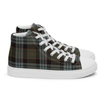 Plaid Tartan Men High Top Sneakers Clan Stewart Old Weathered Plaid Converse High Tops Sneakers, Converse Christmas Sneakers
