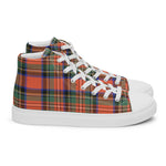 Plaid Tartan Men High Top Sneakers Clan Stewart Old Weathered Plaid Converse High Tops Sneakers, Converse Christmas Sneakers