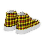 Tartan Men High Top Shoes Clan Jardine Yellow Plaid Converse High Tops Sneakers, Converse Christmas Sneakers Plaid High Top Shoes For Men