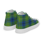 Tartan Men High Top Shoes Clan Johnston Ancient Plaid Converse High Tops Sneakers, Converse Christmas Sneakers Plaid High Top Shoes For Men