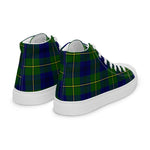 Tartan Men High Top Shoes Clan Johnston Modern Plaid Converse High Tops Sneakers, Converse Christmas Sneakers Plaid High Top Shoes For Men