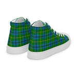 Tartan Men High Top Shoes Clan Johnston Plaid Converse High Tops Sneakers, Converse Christmas Sneakers Plaid High Top Shoes For Men