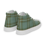 Tartan Men High Top Shoes Clan Kelly Dress Plaid Converse High Tops Sneakers, Converse Christmas Sneakers Plaid High Top Shoes For Men