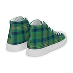 Tartan Men High Top Shoes Clan Kennedy Ancient Plaid Converse High Tops Sneakers, Converse Christmas Sneakers Plaid High Top Shoes For Men