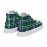 Tartan Men High Top Shoes Clan Learmonth Plaid Converse High Tops Sneakers, Converse Christmas Sneakers Plaid High Top Shoes For Men
