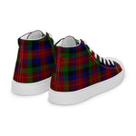 Tartan Men High Top Shoes Clan Tennant Plaid Converse High Tops Sneakers, Converse Christmas Sneakers Plaid High Top Shoes For Men