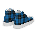 Plaid Tartan Men High Top Sneakers Clan Ramsay Blue Ancient Plaid Converse High Tops Sneakers, Converse Christmas Sneakers