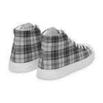 Plaid Tartan Men High Top Sneakers Clan Sandilands Grey Plaid Converse High Tops Sneakers, Converse Christmas Sneakers