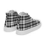 Plaid Tartan Men High Top Sneakers Clan Scott Black White Modern Plaid Converse High Tops Sneakers, Converse Christmas Sneakers