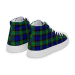Plaid Tartan Men High Top Sneakers Clan Sempill Plaid Converse High Tops Sneakers, Converse Christmas Sneakers