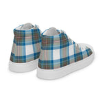 Plaid Tartan Men High Top Sneakers Clan Stewart Muted Blue Plaid Converse High Tops Sneakers, Converse Christmas Sneakers