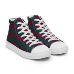 Tartan Men High Top Shoes Clan Jardine Dress Plaid Converse High Tops Sneakers, Converse Christmas Sneakers Plaid High Top Shoes For Men