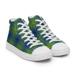Tartan Men High Top Shoes Clan Johnston Ancient Plaid Converse High Tops Sneakers, Converse Christmas Sneakers Plaid High Top Shoes For Men