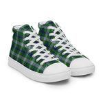 Tartan Men High Top Shoes Clan Johnston Dress Plaid Converse High Tops Sneakers, Converse Christmas Sneakers Plaid High Top Shoes For Men