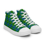 Tartan Men High Top Shoes Clan Johnston Plaid Converse High Tops Sneakers, Converse Christmas Sneakers Plaid High Top Shoes For Men