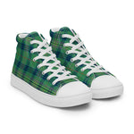 Tartan Men High Top Shoes Clan Kennedy Ancient Plaid Converse High Tops Sneakers, Converse Christmas Sneakers Plaid High Top Shoes For Men