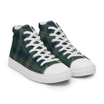 Tartan Men High Top Shoes Clan Kennedy Modern Plaid Converse High Tops Sneakers, Converse Christmas Sneakers Plaid High Top Shoes For Men